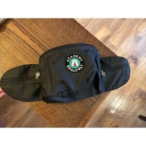 Vintage retro 80's Academy Broadway Fanny Pack Belt Bag Black Nylon Hiking